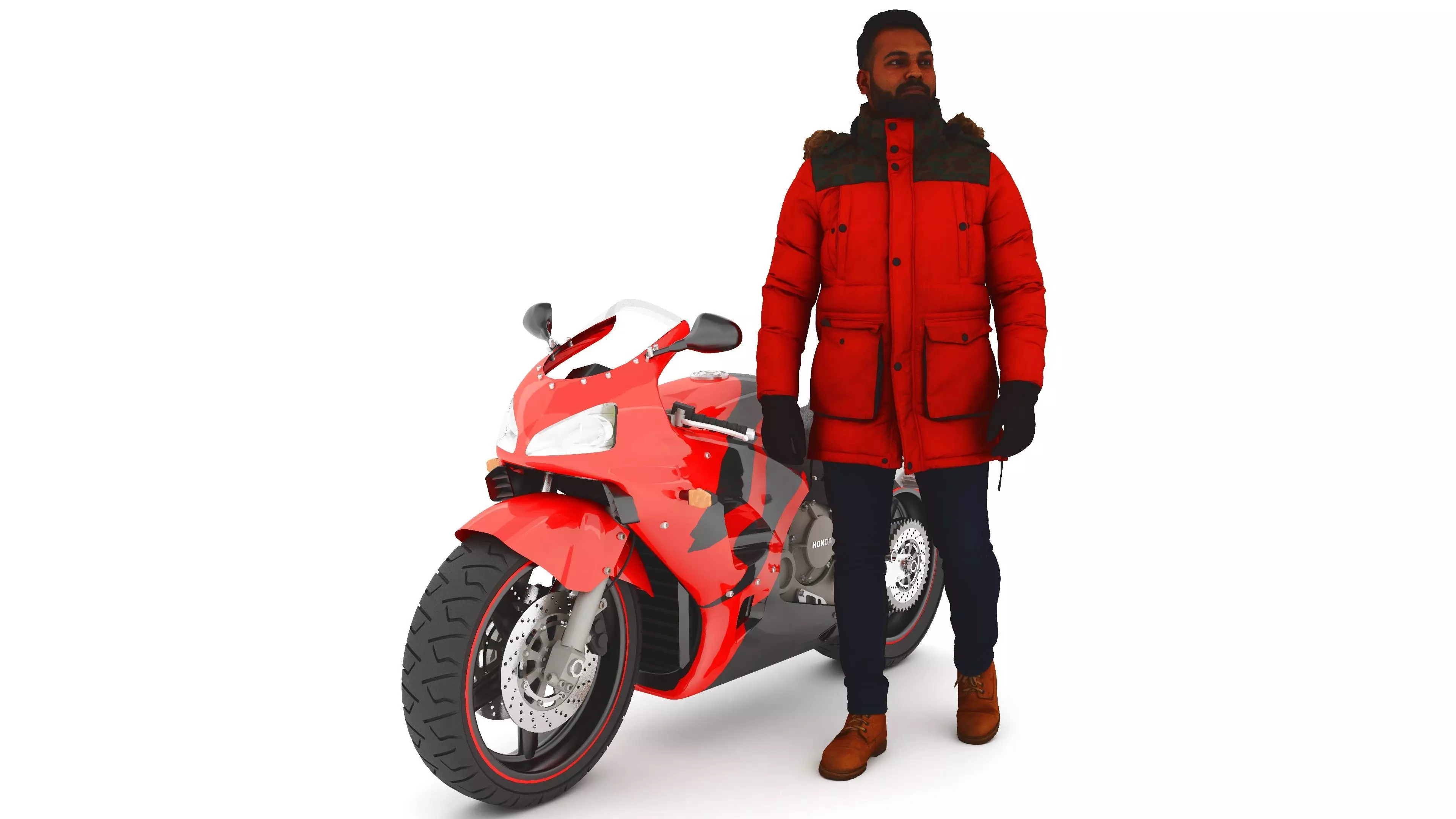 Sportive Rider 4K 3D model