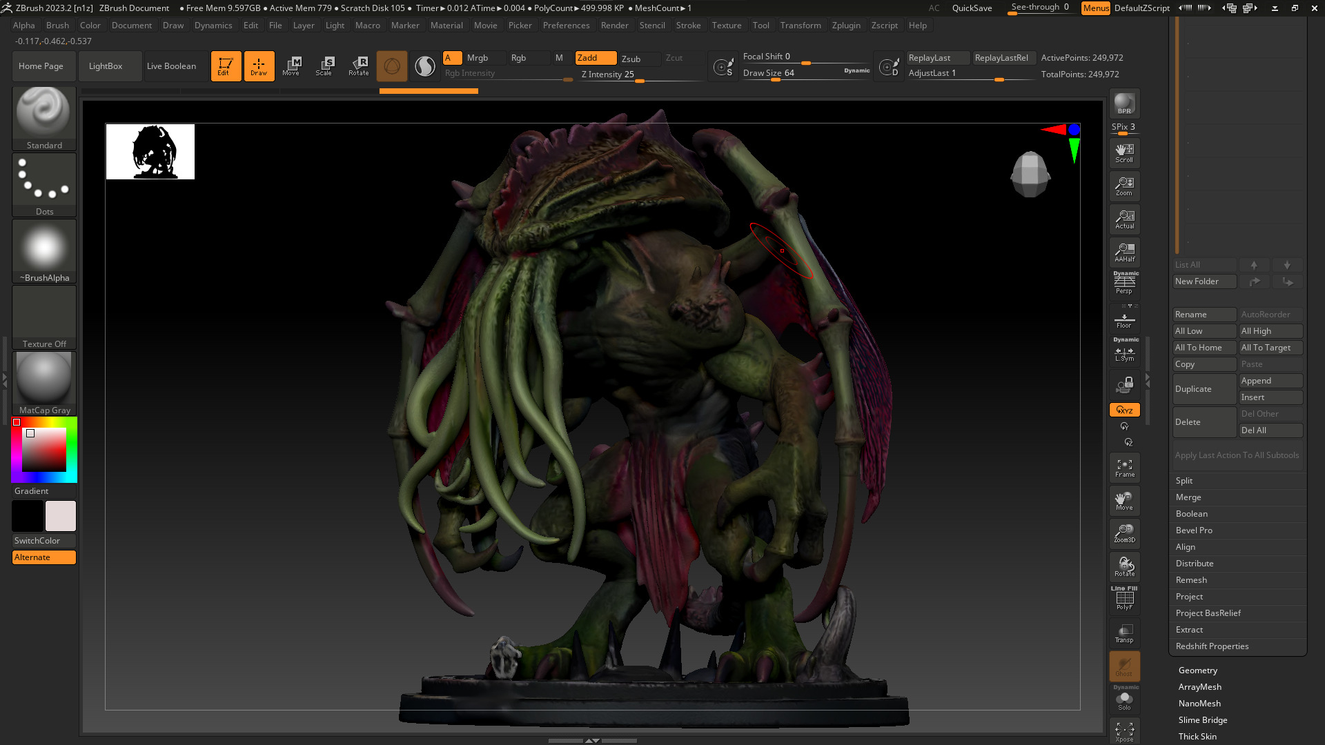 Cthulhu 3D Model High Poly Printible 3D print model_2
