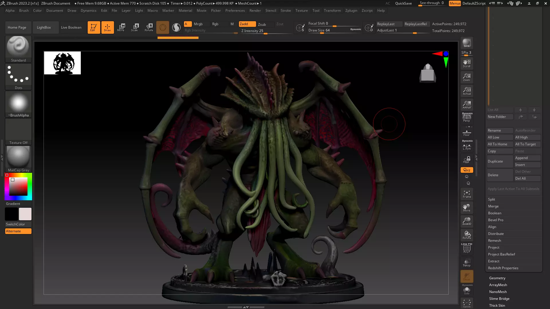 Cthulhu 3D Model High Poly Printible 3D print model_0