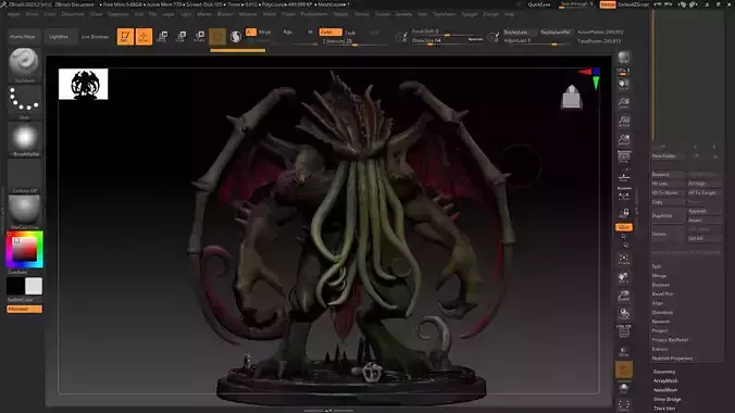 Cthulhu 3D Model High Poly Printible