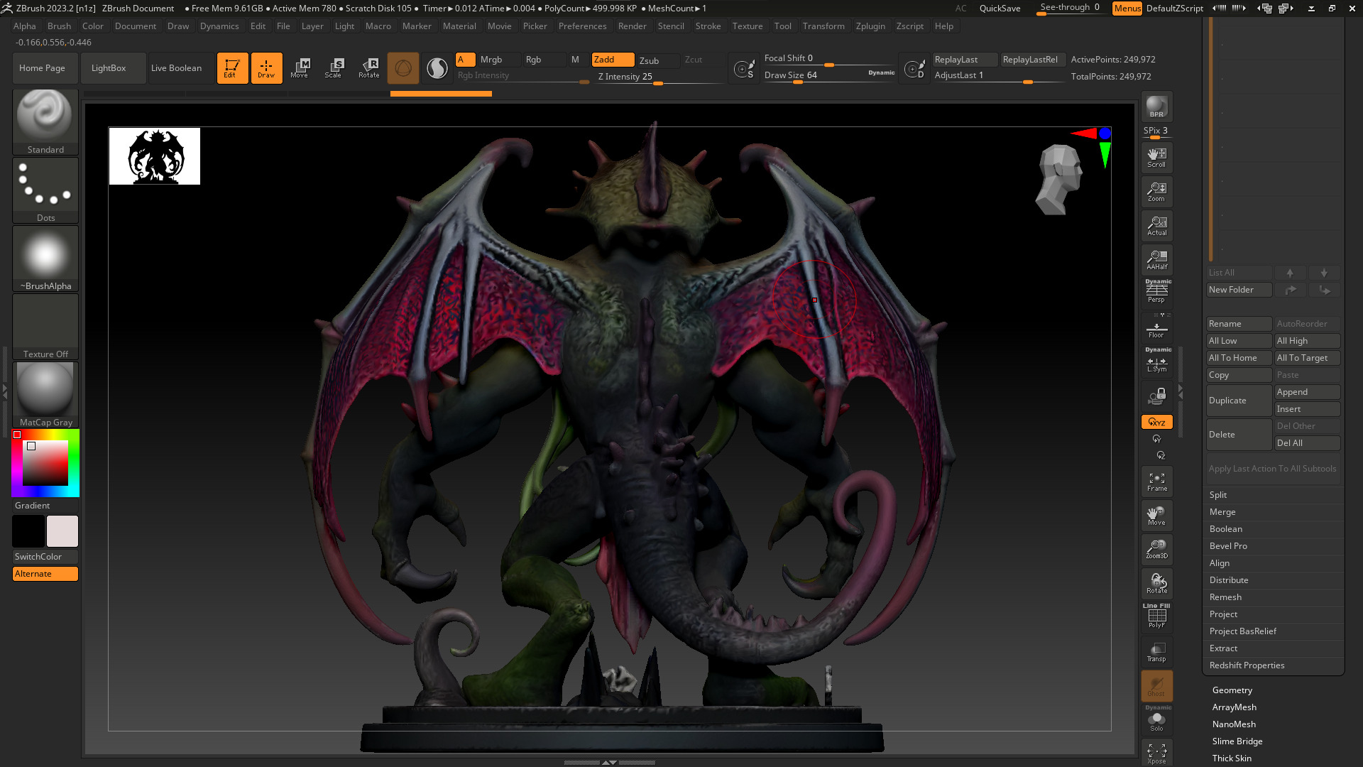 Cthulhu 3D Model High Poly Printible 3D print model_3