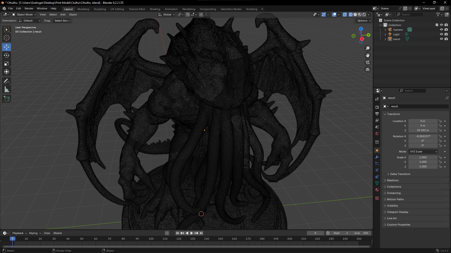 Cthulhu 3D Model High Poly Printible 3D print model_10