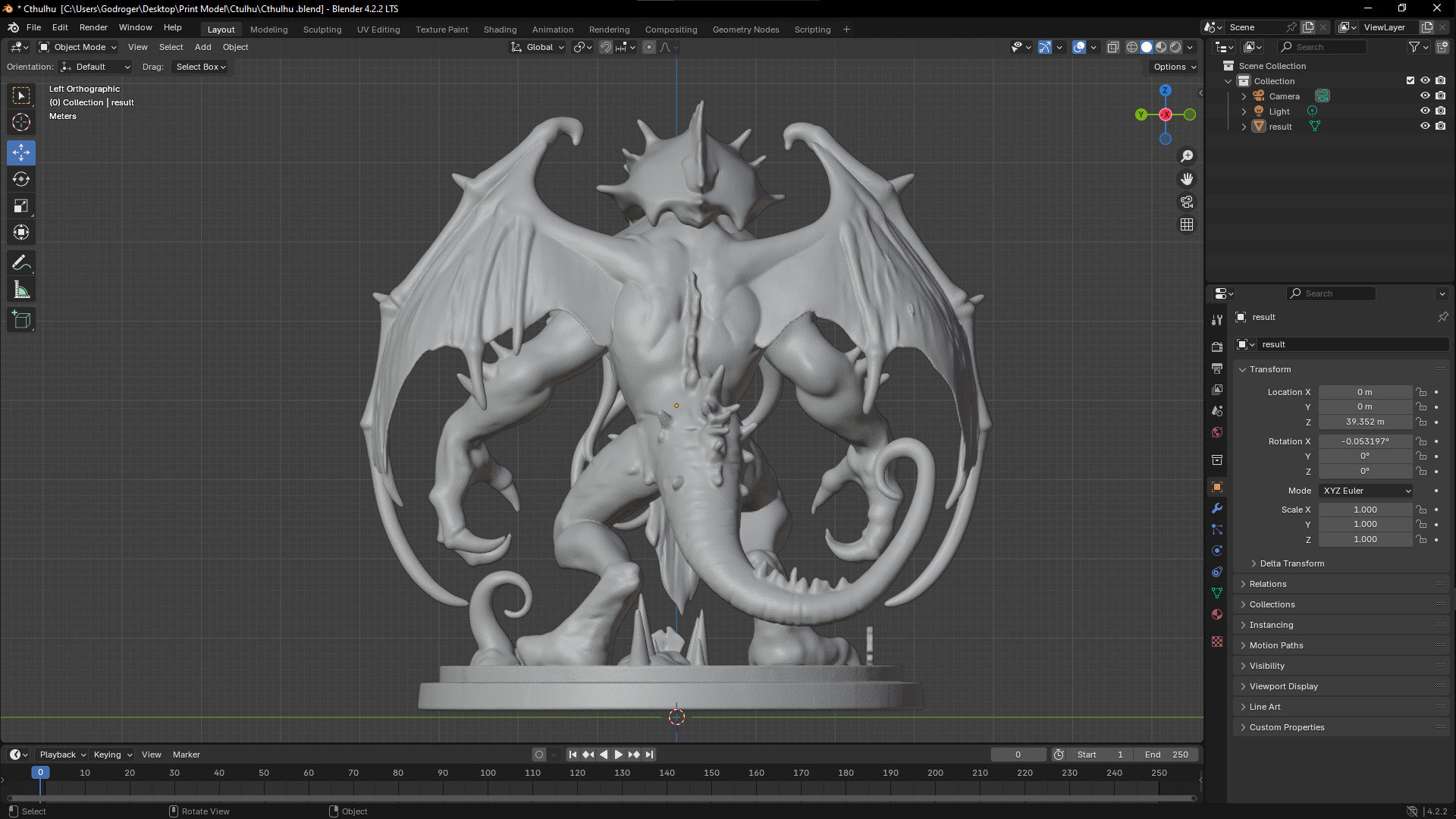 Cthulhu 3D Model High Poly Printible 3D print model_9