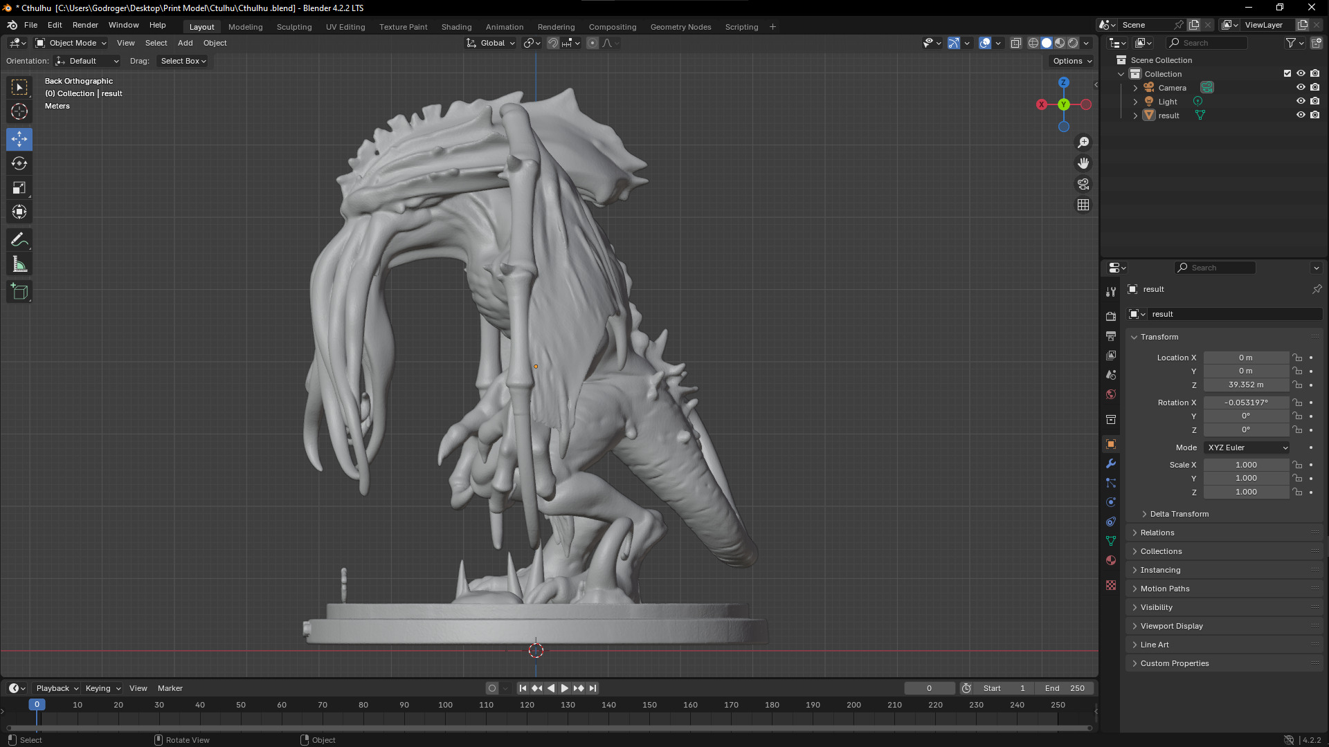 Cthulhu 3D Model High Poly Printible 3D print model_7