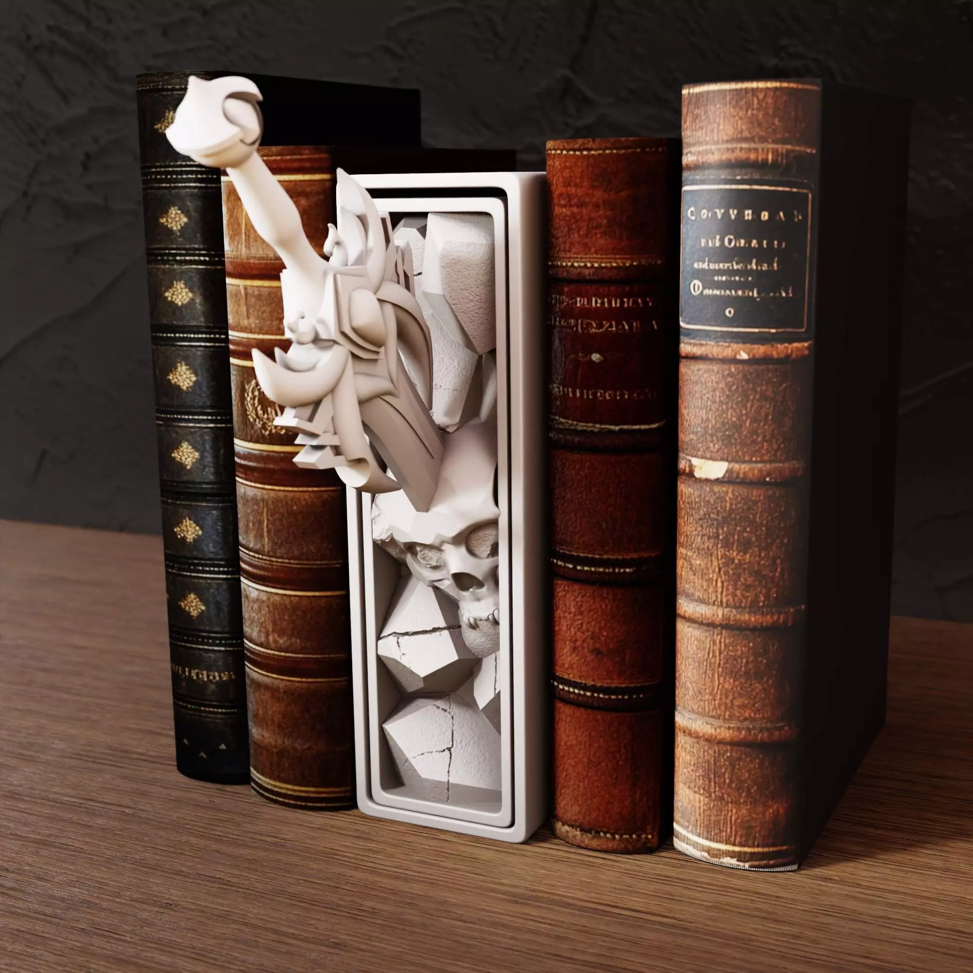 Book Nook Ends STL File Organizer Box for Bookworms Gift 3D print model_0