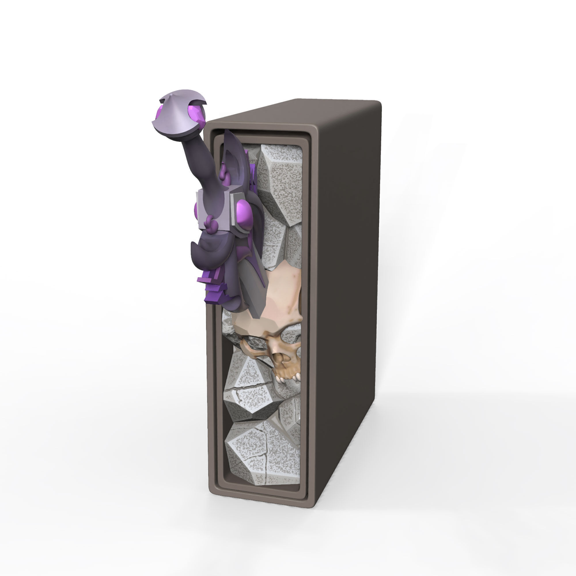 Book Nook Ends STL File Organizer Box for Bookworms Gift 3D print model_3