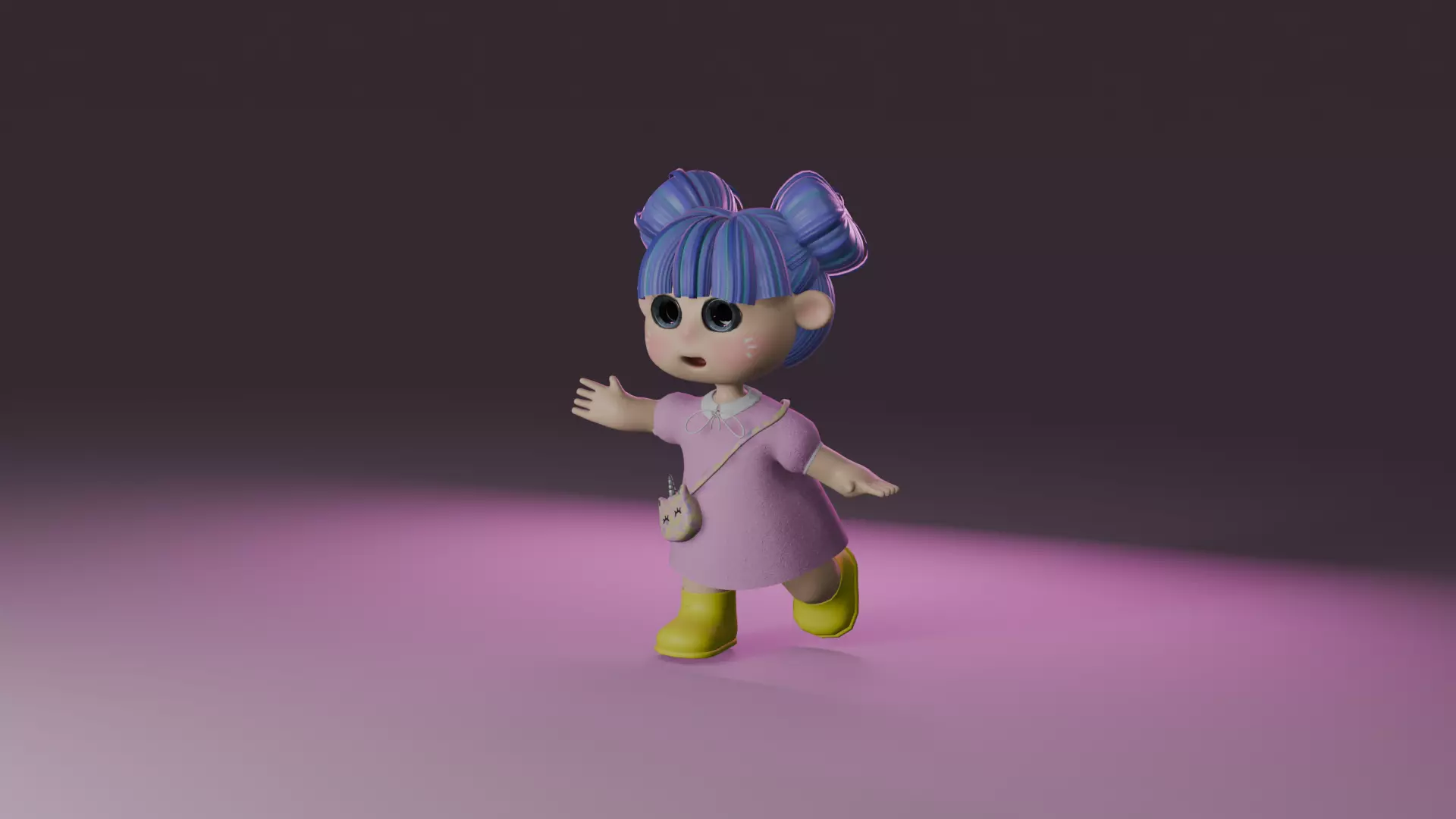 3D Unicorn girl Low-poly 3D model_0