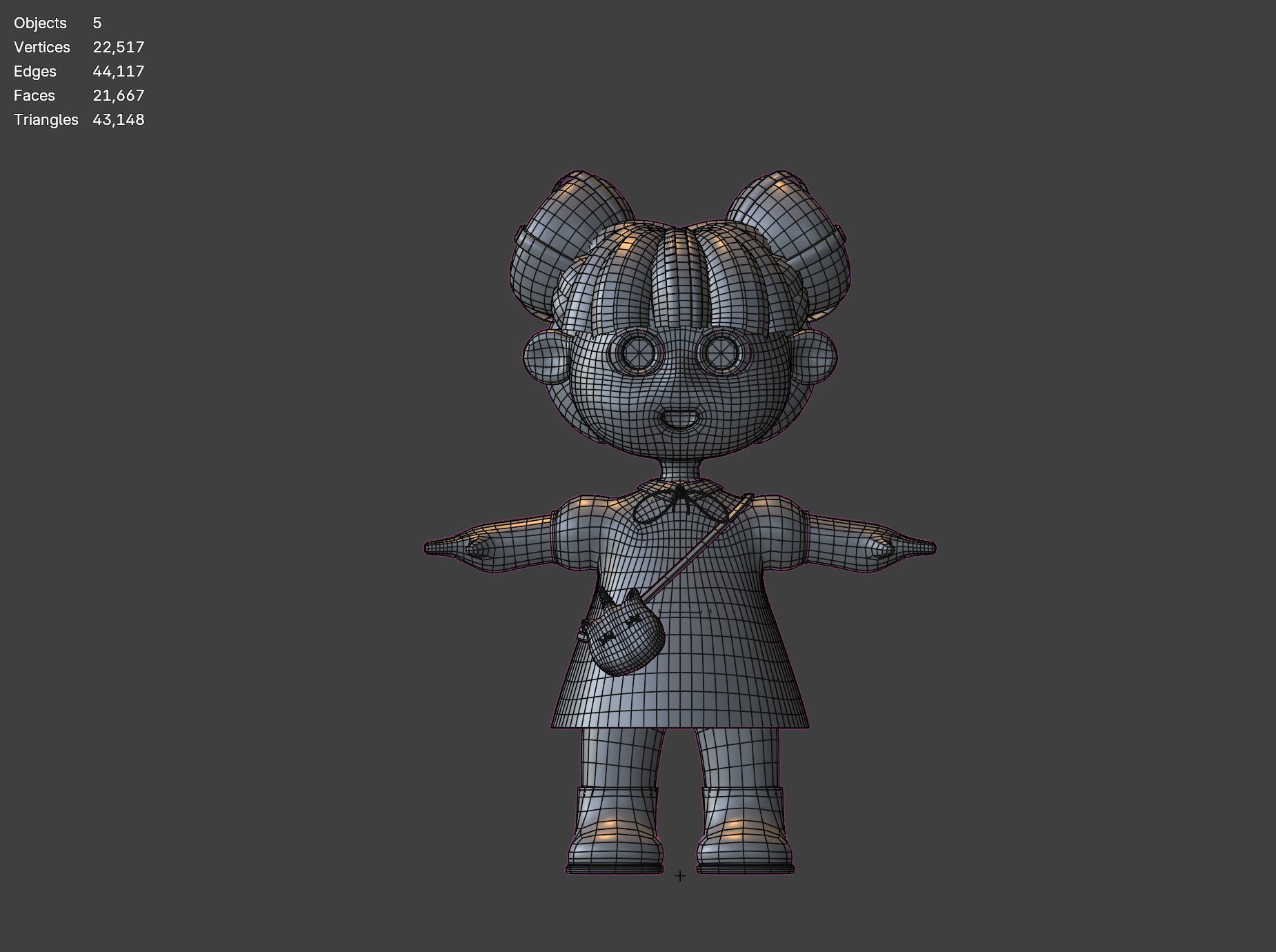 3D Unicorn girl Low-poly 3D model_2