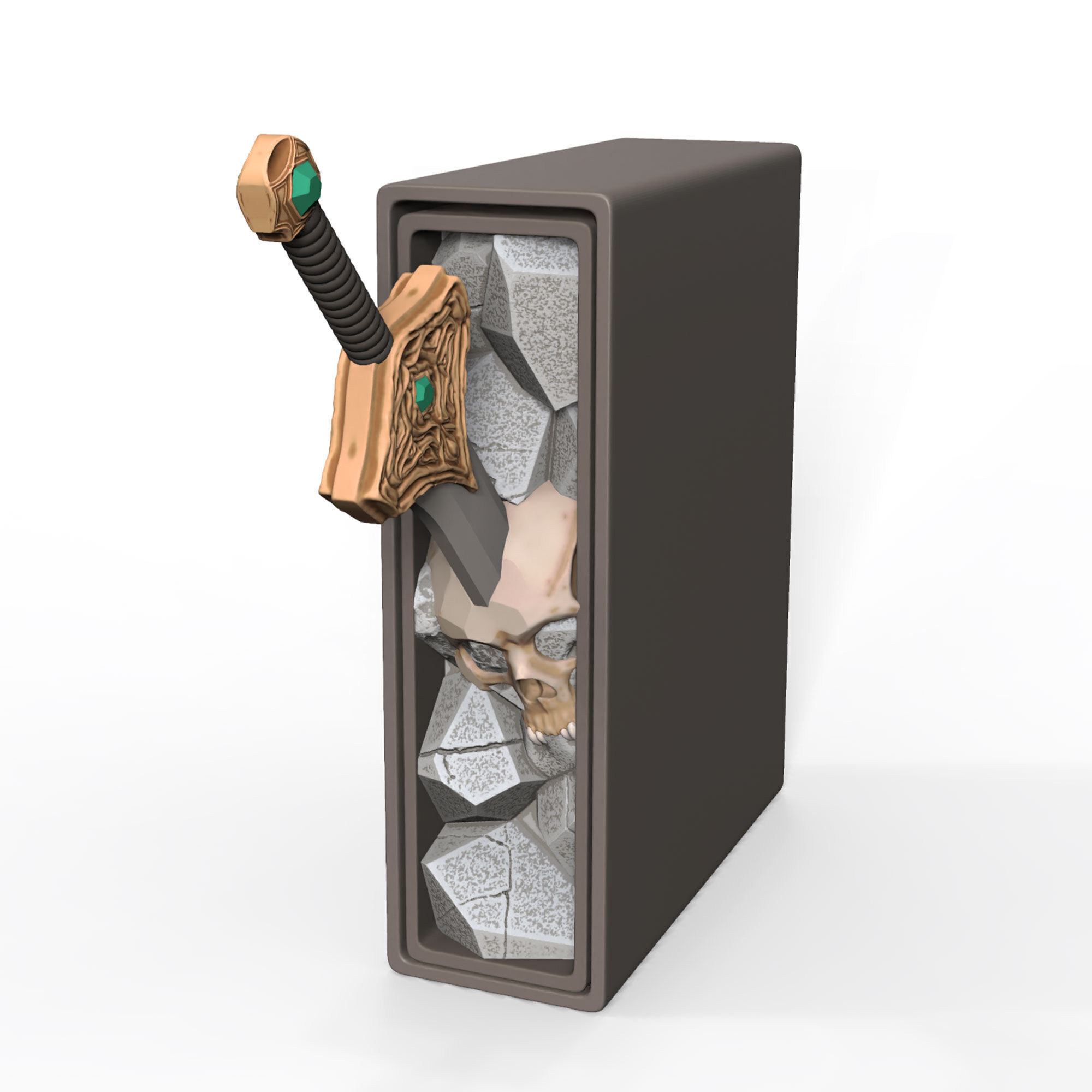 Book Nook Ends STL File Organizer Box for Bookworms Gift 3D print model_3