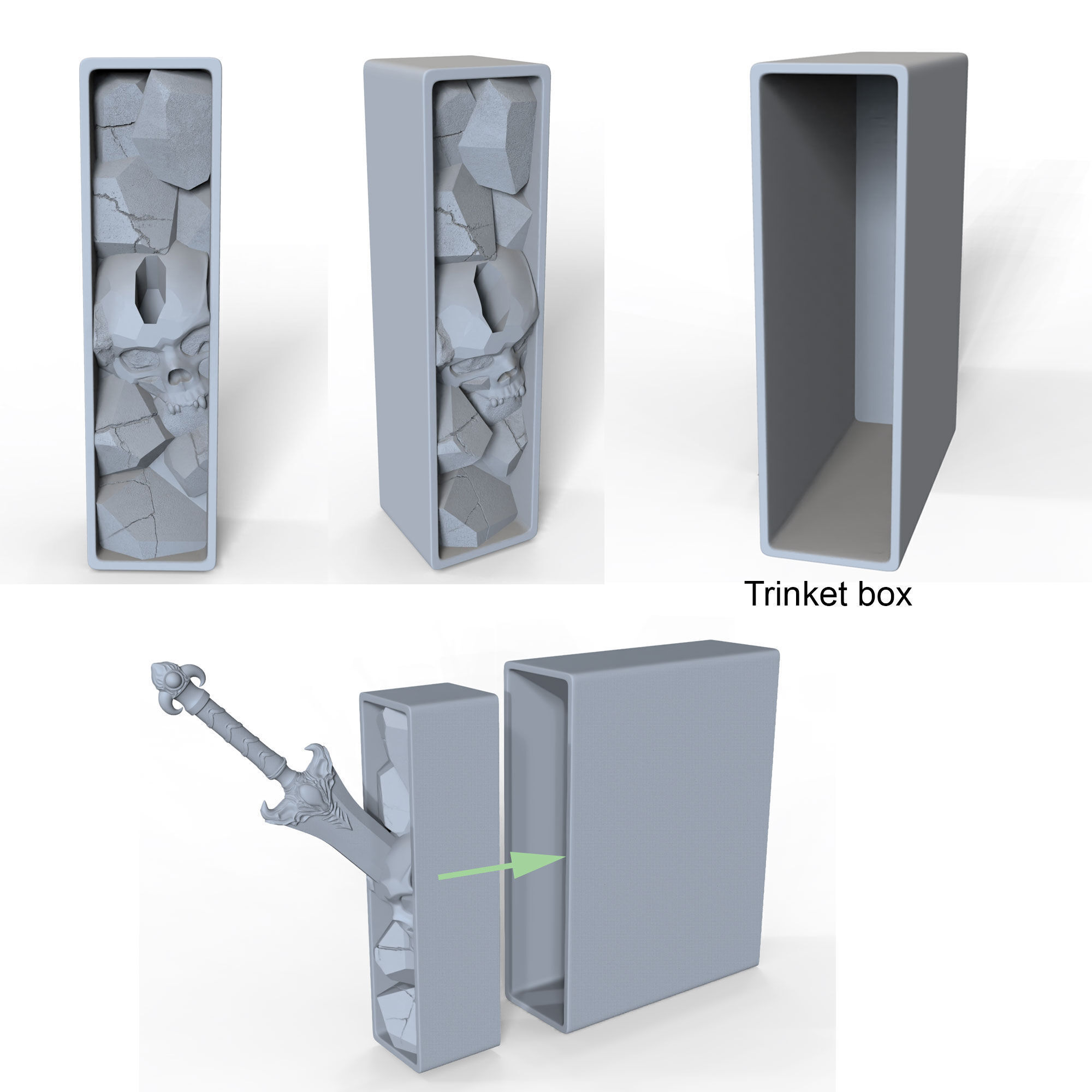 Book Nook Ends STL File Organizer Box for Bookworms Gift 3D print model_5