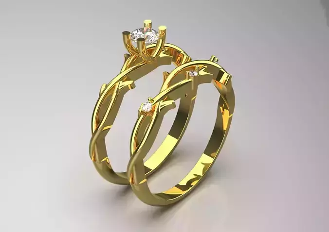 wedding diamond ring wr0002 3D print model