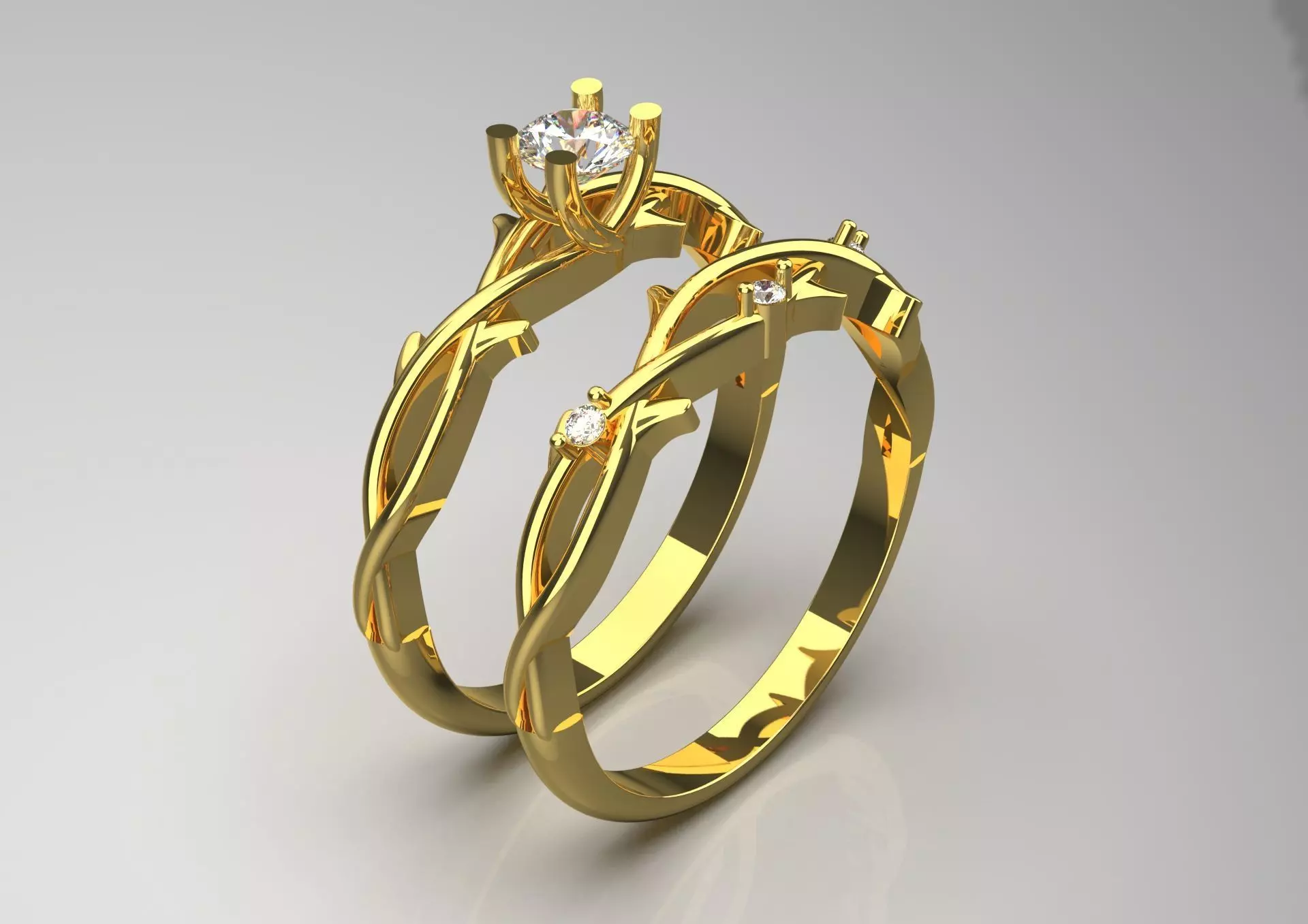 STL 3DM wedding diamond ring model wr0002 3D print model