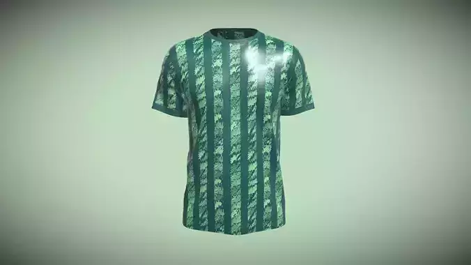Soccer Green Print Jersey Player-11 In Low Poly
