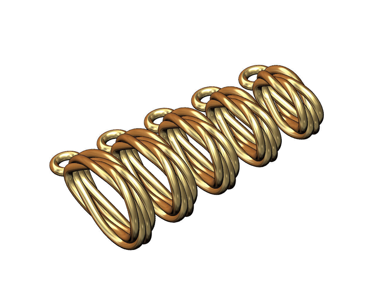 Mirrored braided wire double twisted bail with loop 3D print model_4