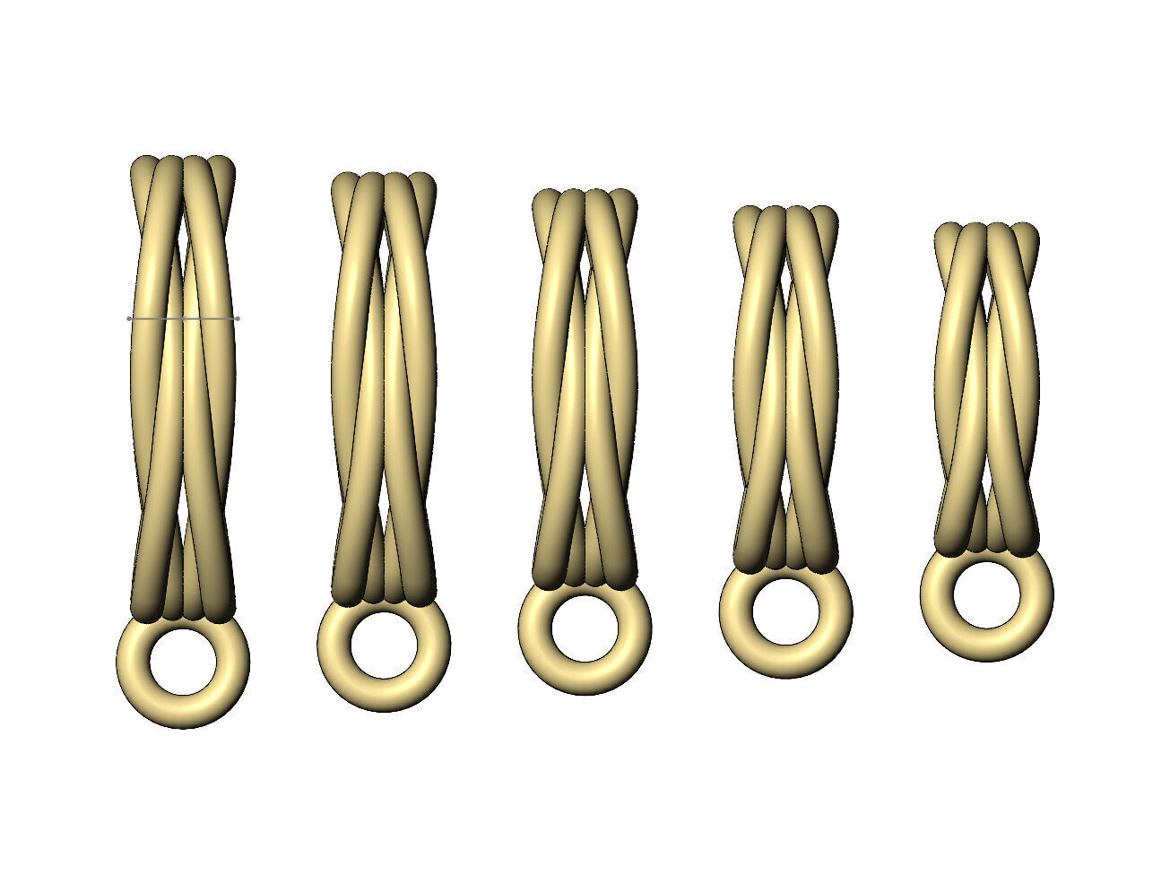 Mirrored braided wire double twisted bail with loop 3D print model_6
