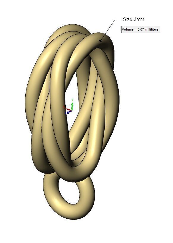 Mirrored braided wire double twisted bail with loop 3D print model_18