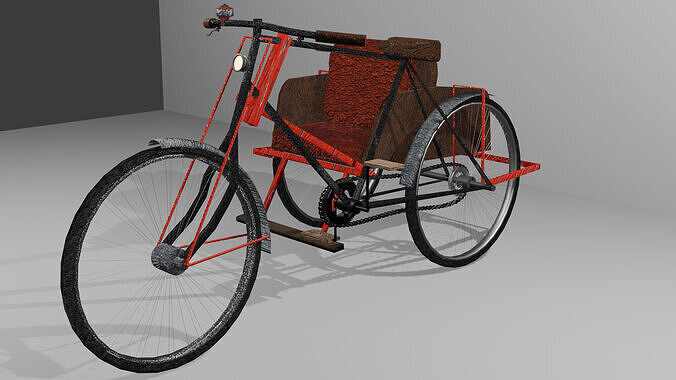 Myanmar Trishaw Detailed 3D Model FBX Format 3D model