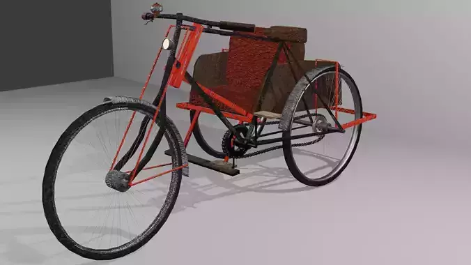 Myanmar Trishaw Detailed 3D Model FBX Format 3D model