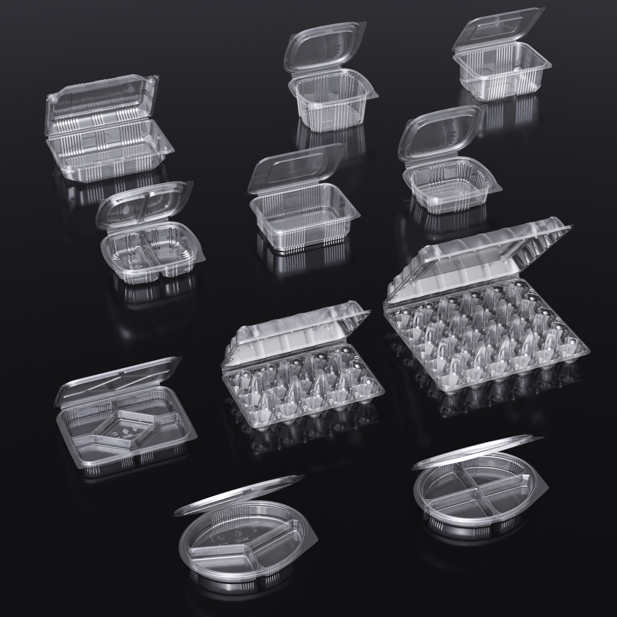 High-Quality Transparent Plastic Container Set - 3D Model Pack Low-poly 3D model_2