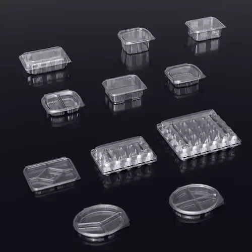 High-Quality Transparent Plastic Container Set - 3D Model Pack