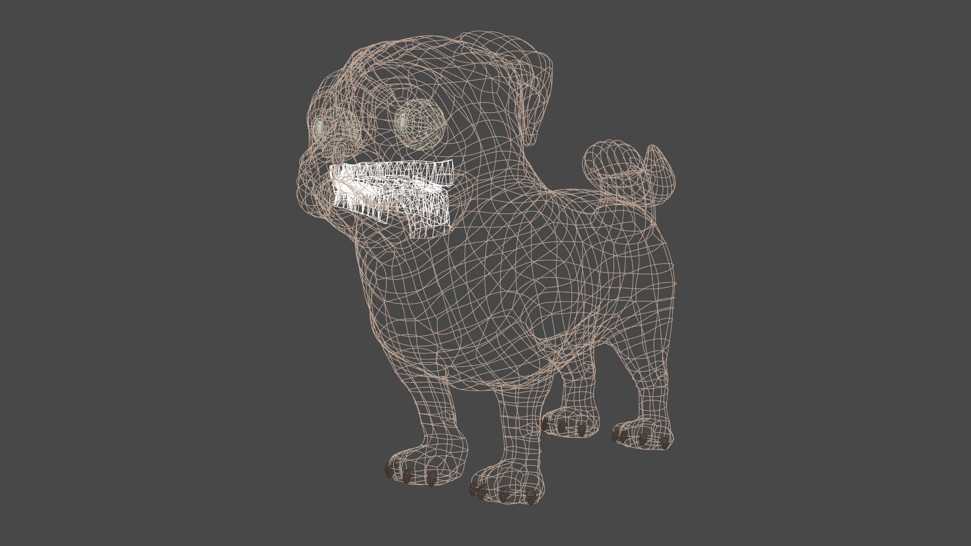 Pug Dog Toon Rigged Low-poly 3D model_18