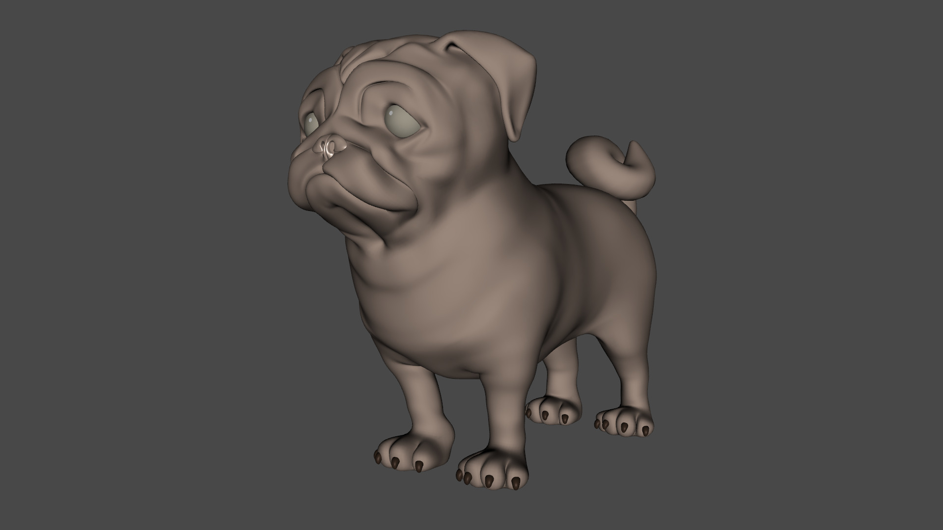Pug Dog Toon Rigged Low-poly 3D model_15