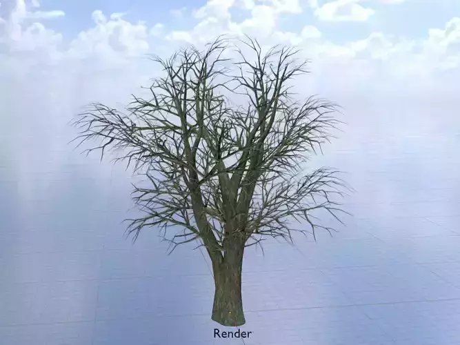 Alnus glutinosa tree winter 21000mm Low-poly 3D model