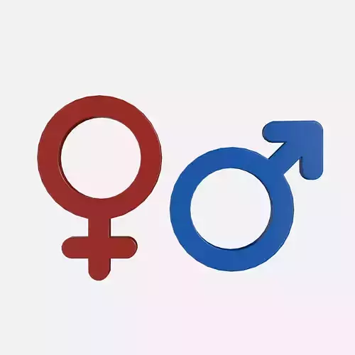 Genders symbols Glossy Plastic
