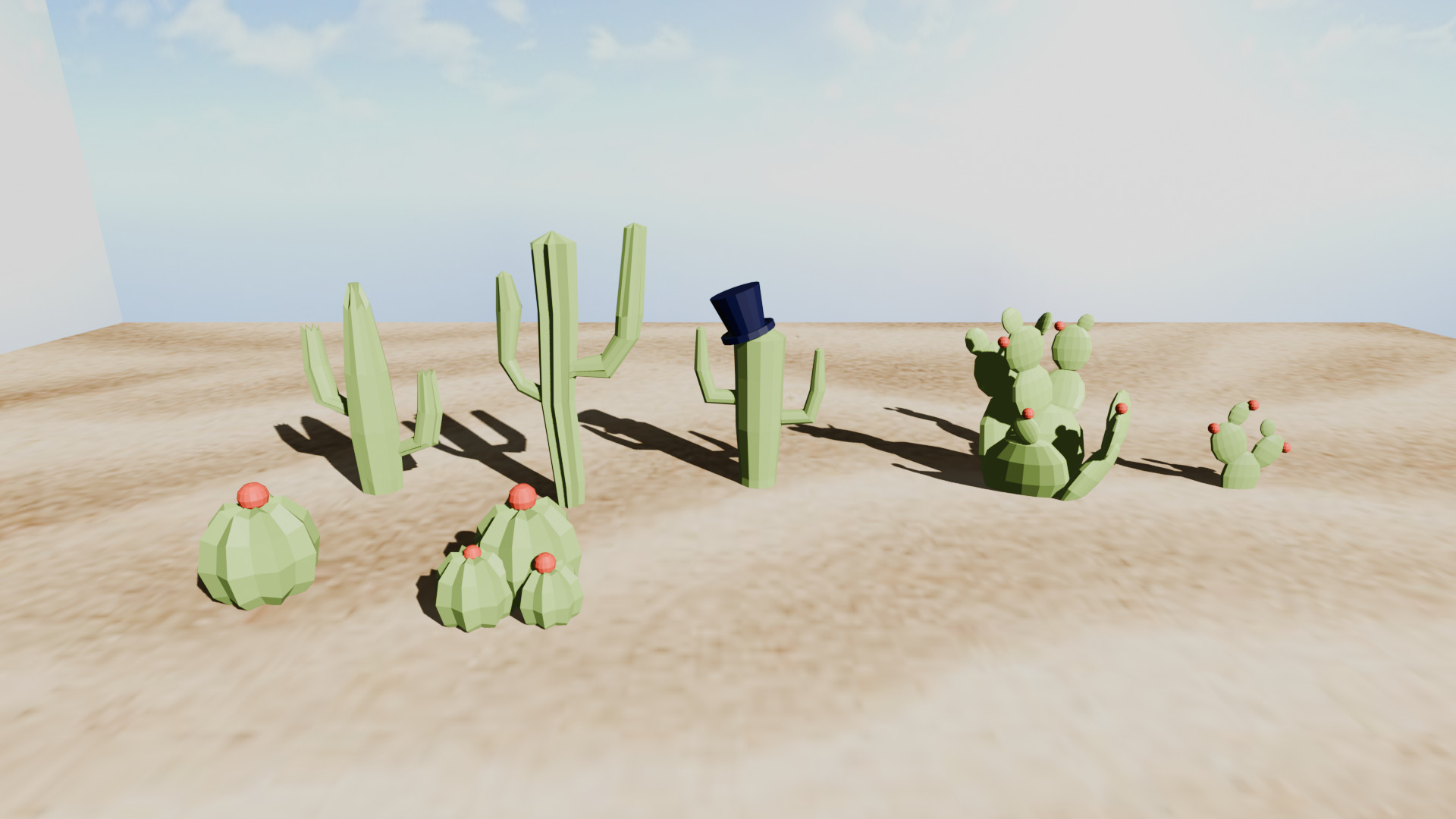 Cactus Low Poly Pack Low-poly 3D model_13