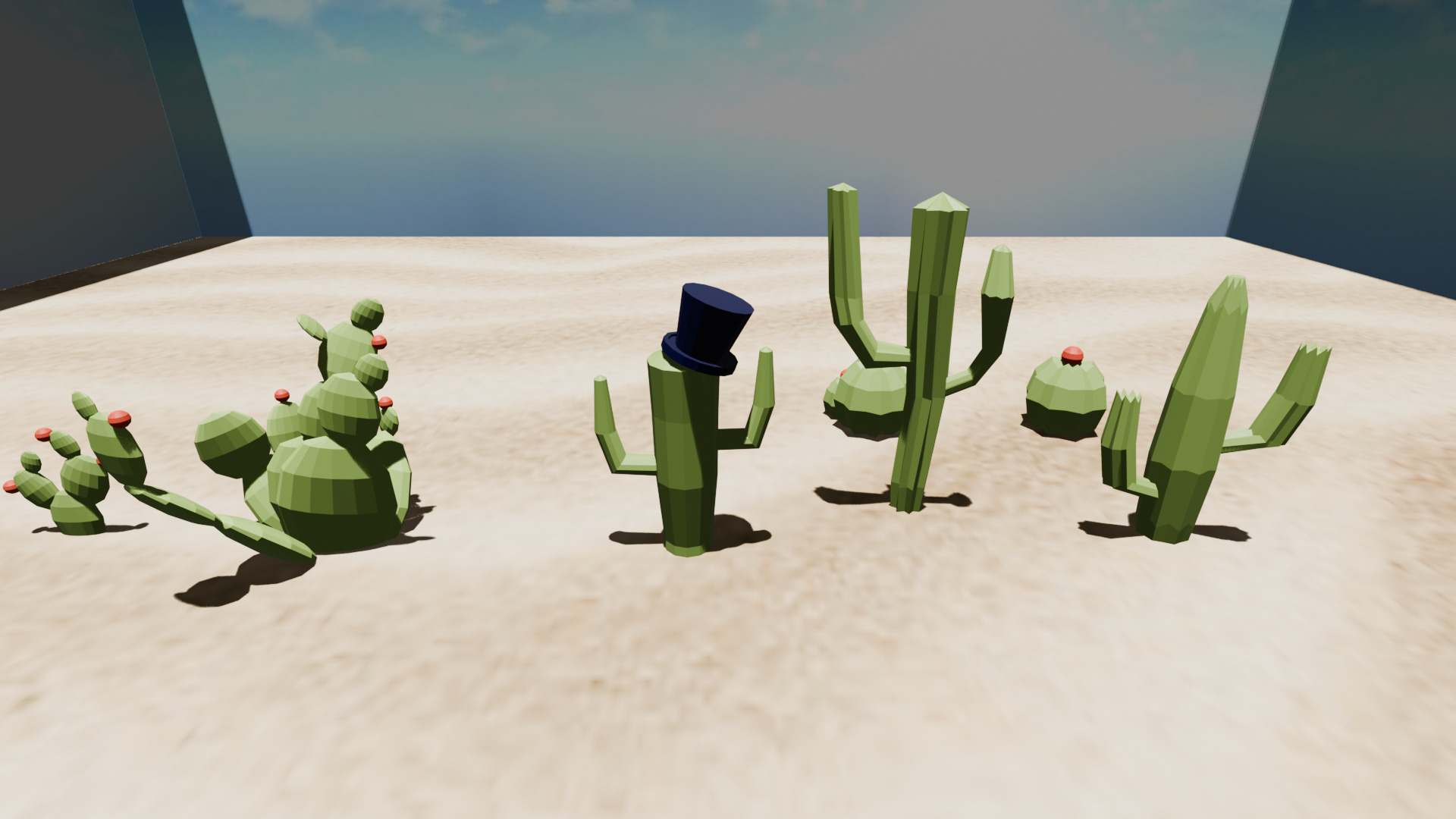 Cactus Low Poly Pack Low-poly 3D model_8