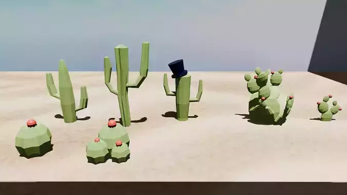 Cactus Low Poly Pack
