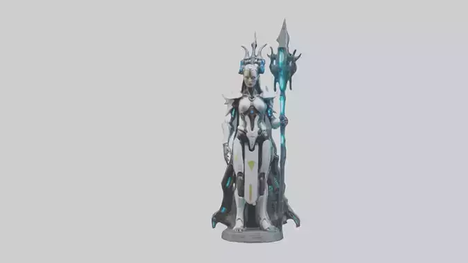 Cybernetic Battle Priestess statue model