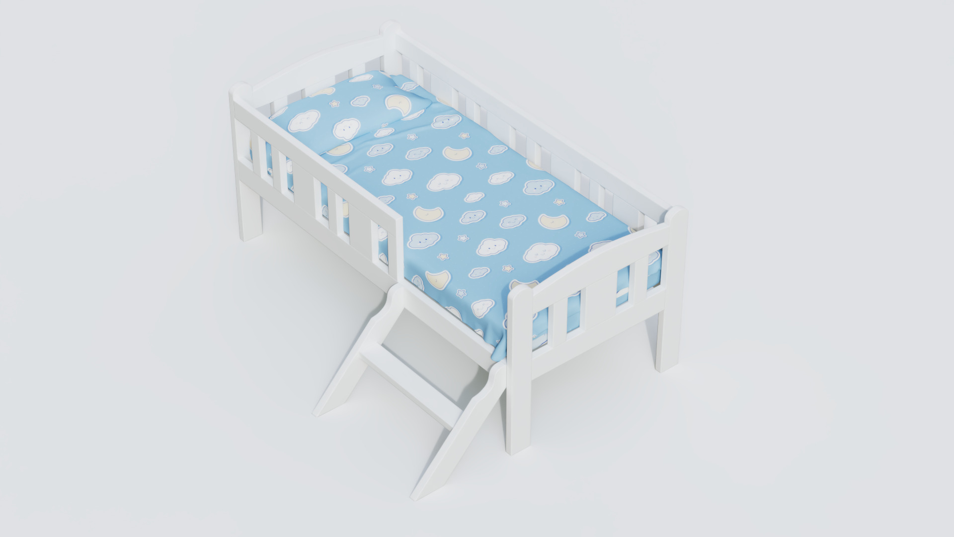 Bed 03 Low-poly 3D model_5