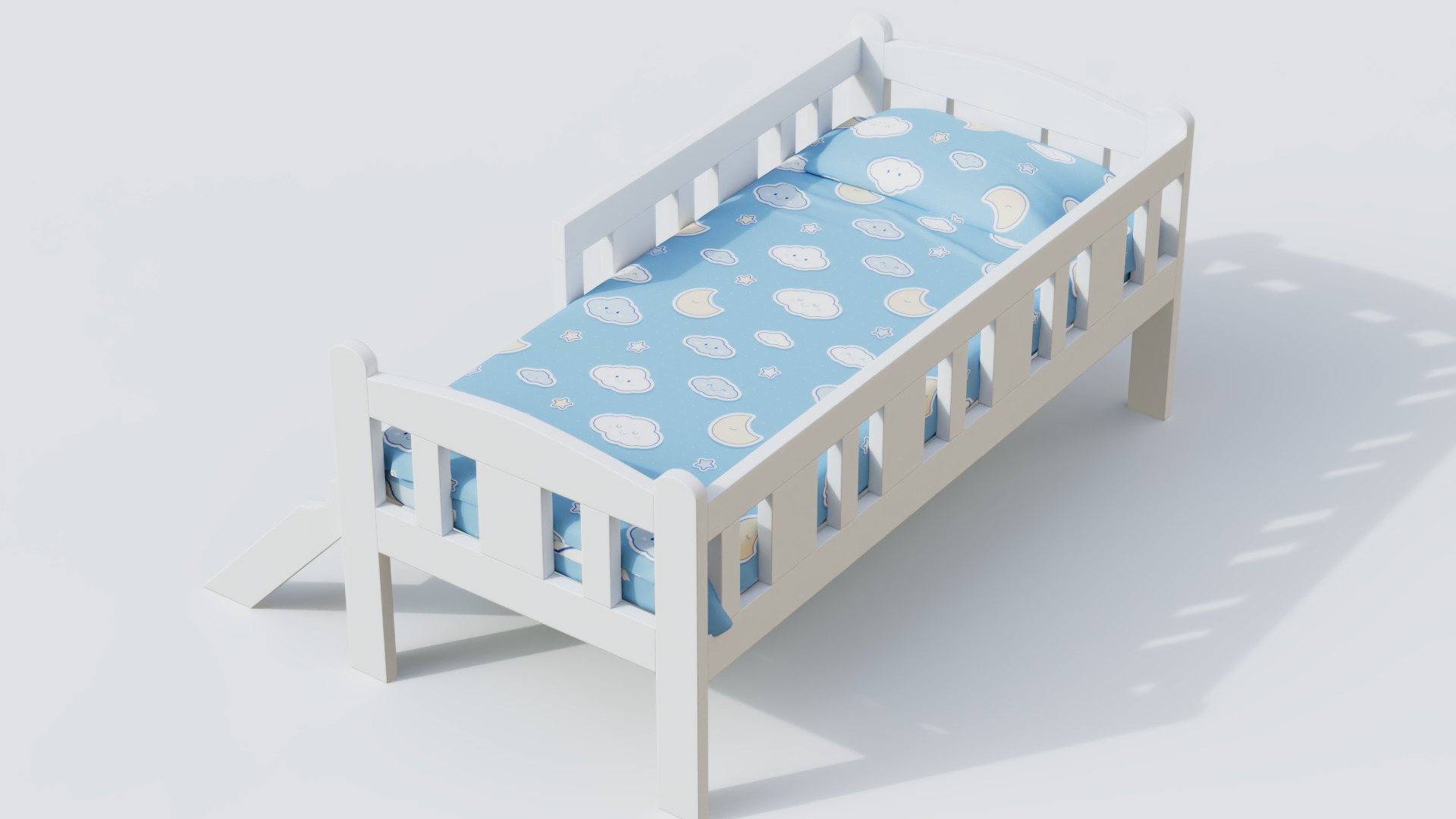 Bed 03 Low-poly 3D model_6
