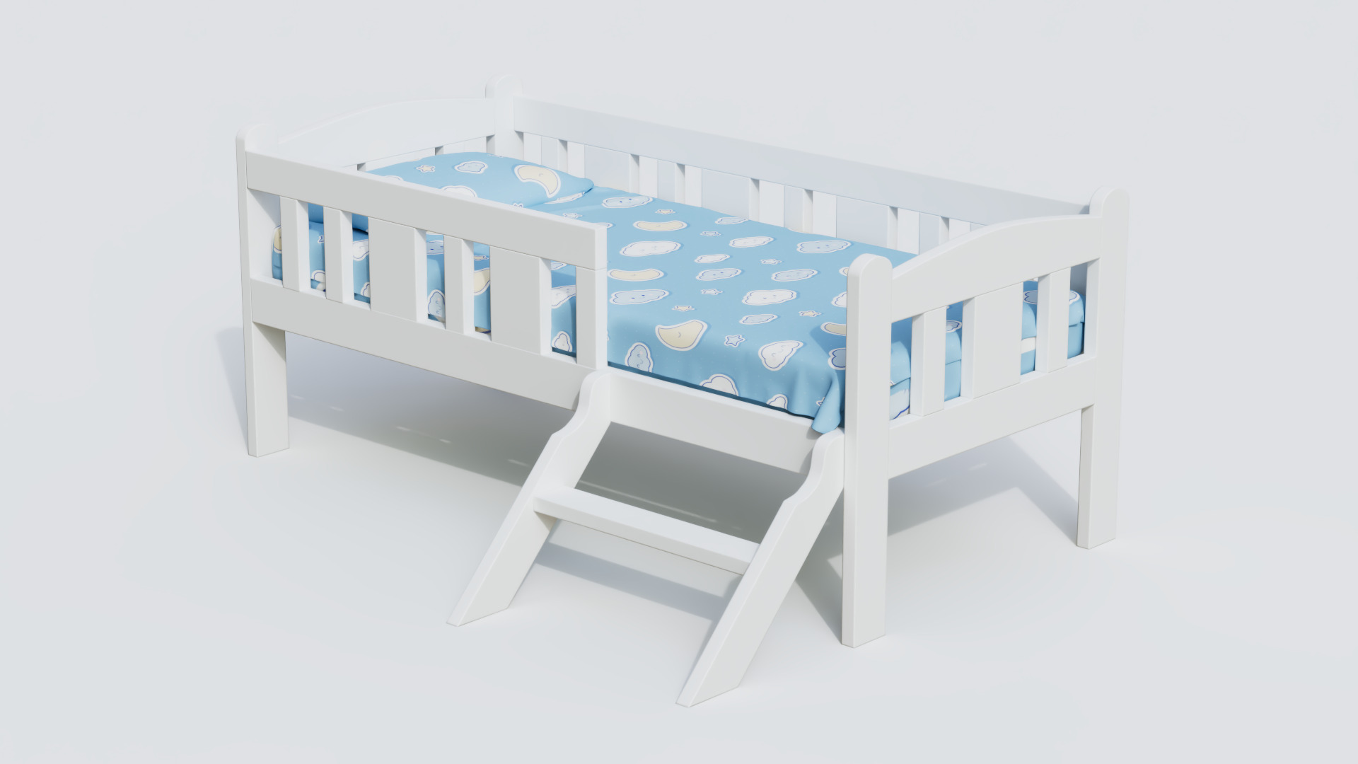 Bed 03 Low-poly 3D model_1