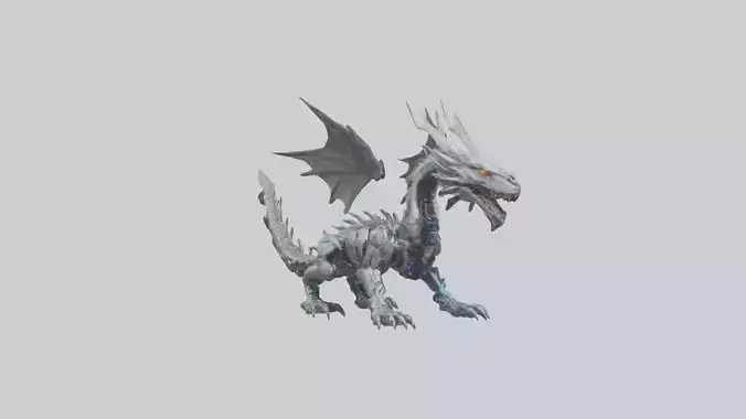 Cybernetic Dragon statue model