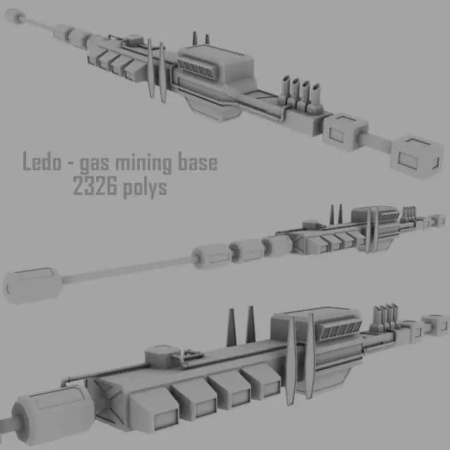 Ledo gas mining base Free 3D model