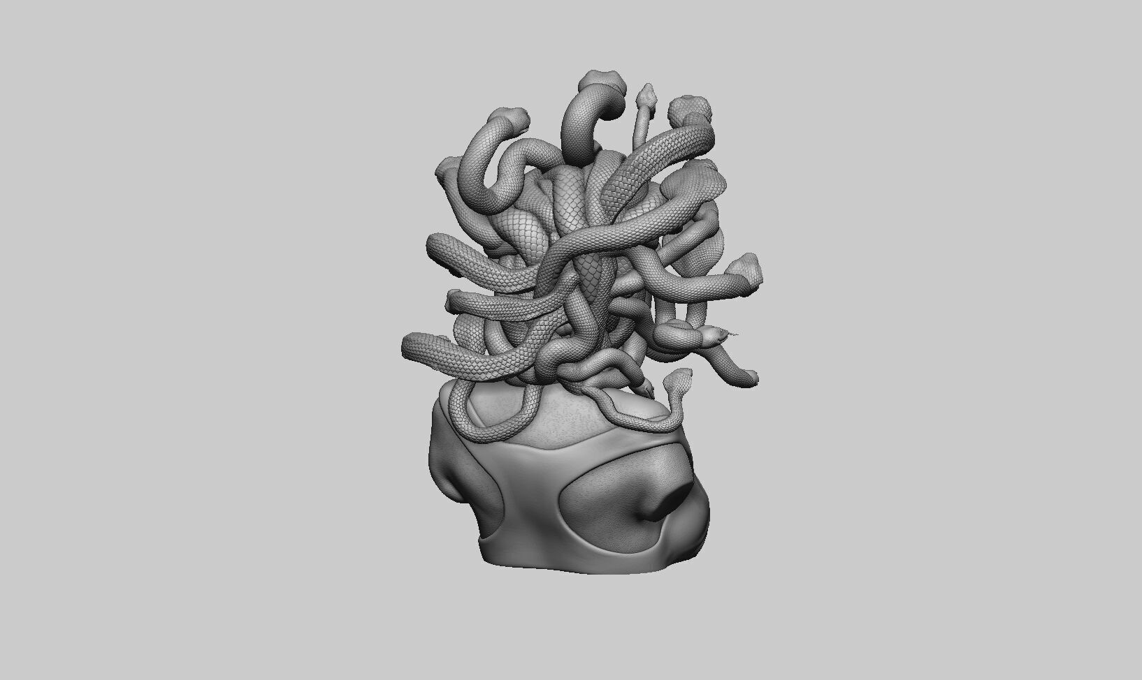Medusa robot skull bust Cyborg medusa skull robot 3D print model_9