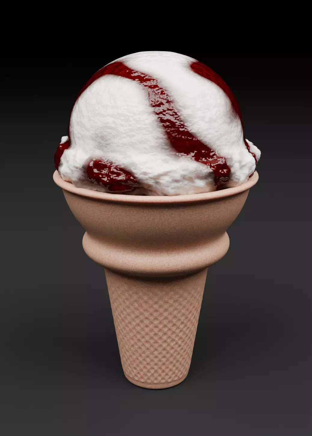 Chocolate Symphony in a Waffle Cone ice cream 3D model 3D model_0