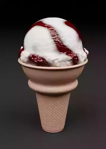 Chocolate Symphony in a Waffle Cone ice cream 3D model