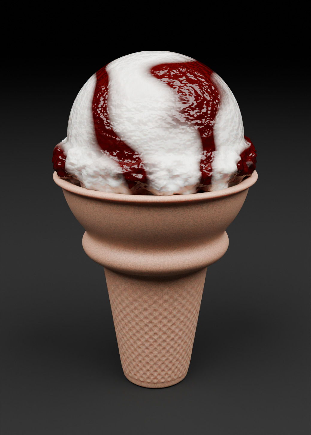 Chocolate Symphony in a Waffle Cone ice cream 3D model 3D model_1