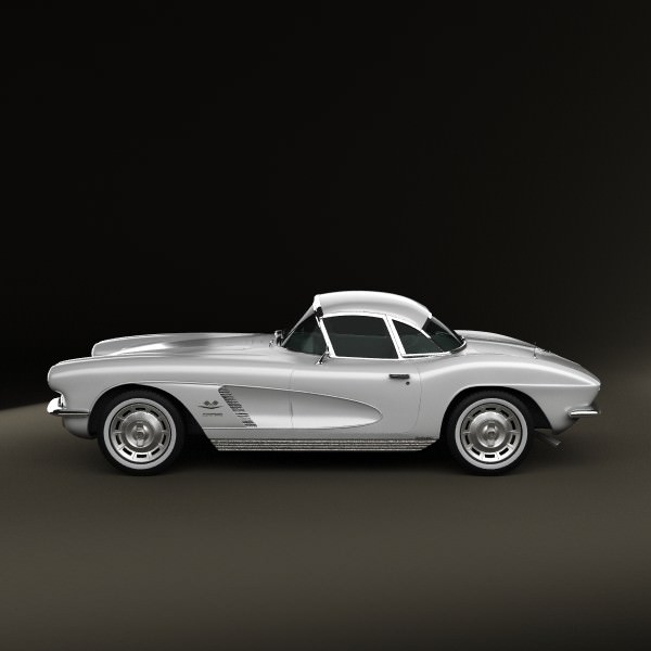 Chevrolet Corvette 1962 3D Model MAX OBJ 3DS FBX C4D LWO