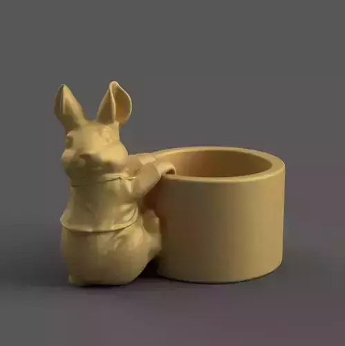 Cute Bunny Planter candy container for Easter Home Decor 3D print model