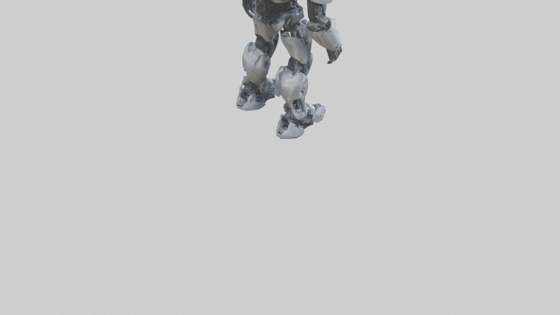 Cybernetic War Machine statue model Low-poly 3D model_6