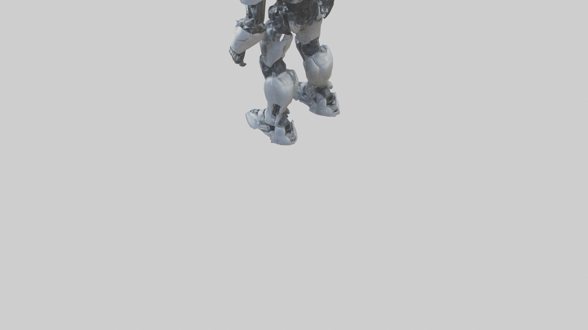 Cybernetic War Machine statue model Low-poly 3D model_5