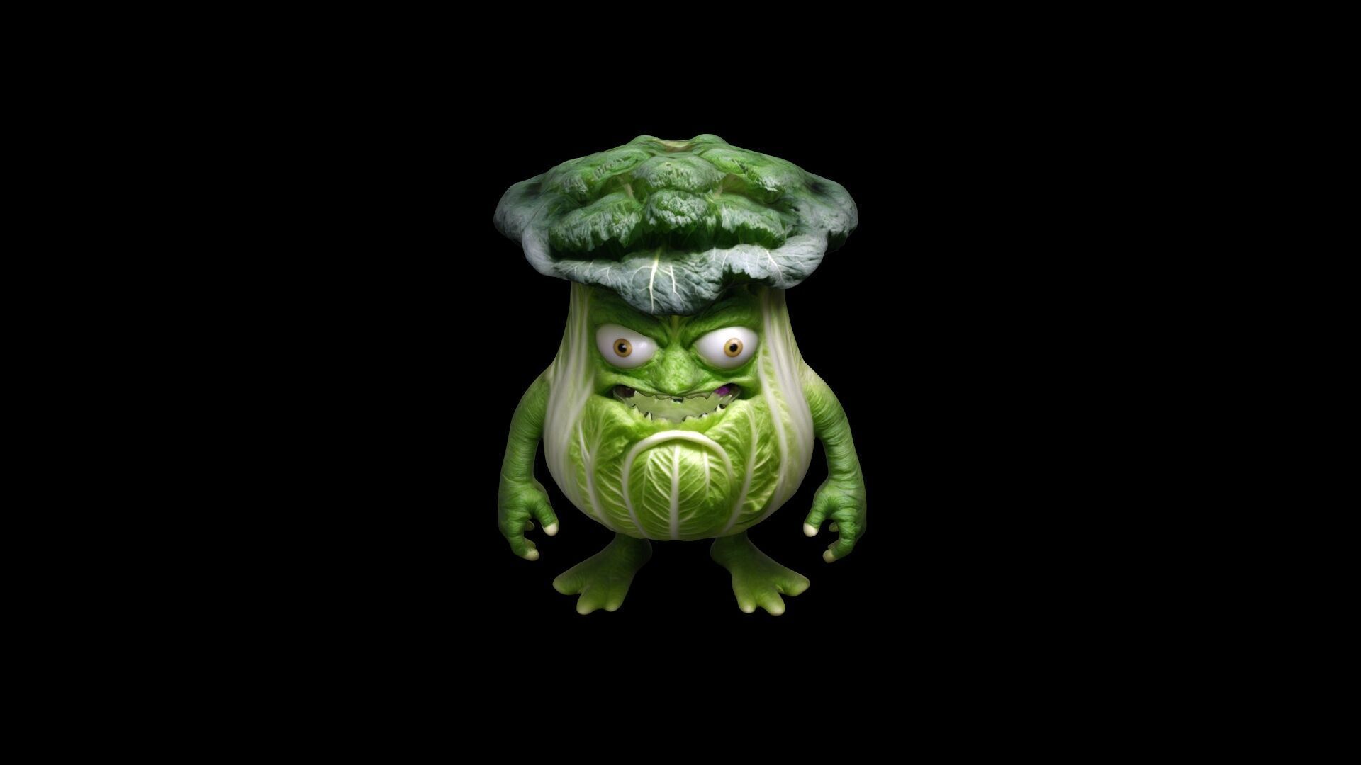 3d High Render Angry Cabbage Monster  3D model_3
