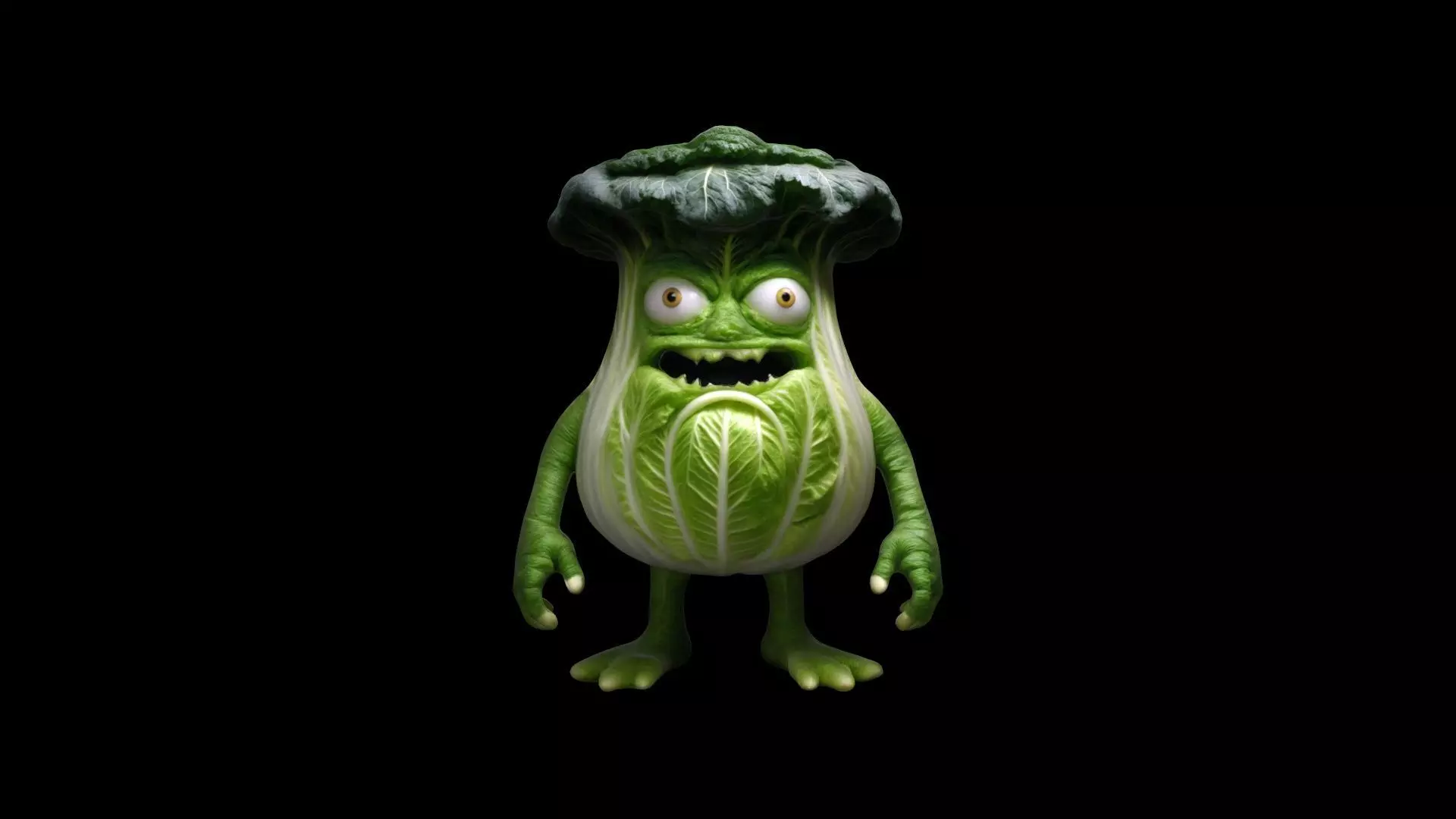 3d High Render Angry Cabbage Monster  3D model_0