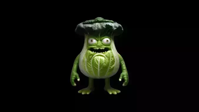 3d High Render Angry Cabbage Monster 