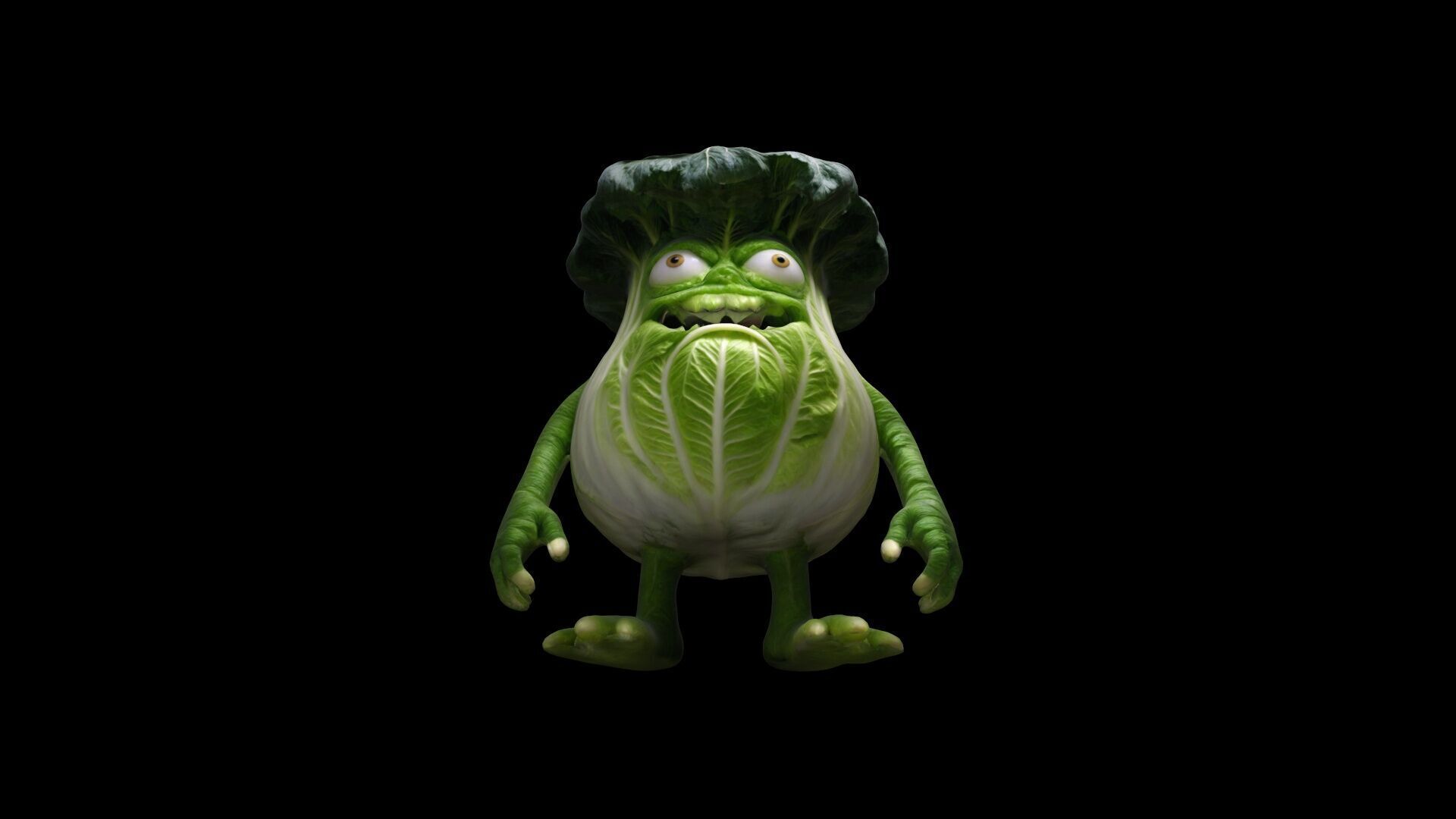 3d High Render Angry Cabbage Monster  3D model_2