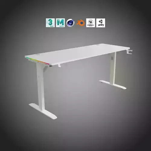 White Gaming Desk - High-Details Asset